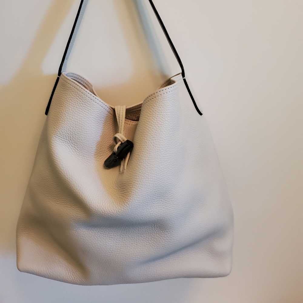LONGCHAMP Roseau Essential Hobo Leather  Bag - Color: Cream